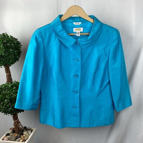 Talbots 100% Silk Sleeveless Dress & Jacket Set 10P - Picture 5 of 8